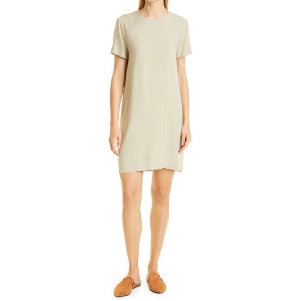 Jenni Kayne Crepe T-shirt Dress In Willow Size Medium Viscose Women’s